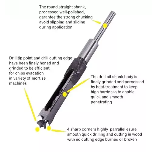 DY TOOLS Hole Drill Bit Metal 6 mm Cutting Dia Spiral Flute Square Shank