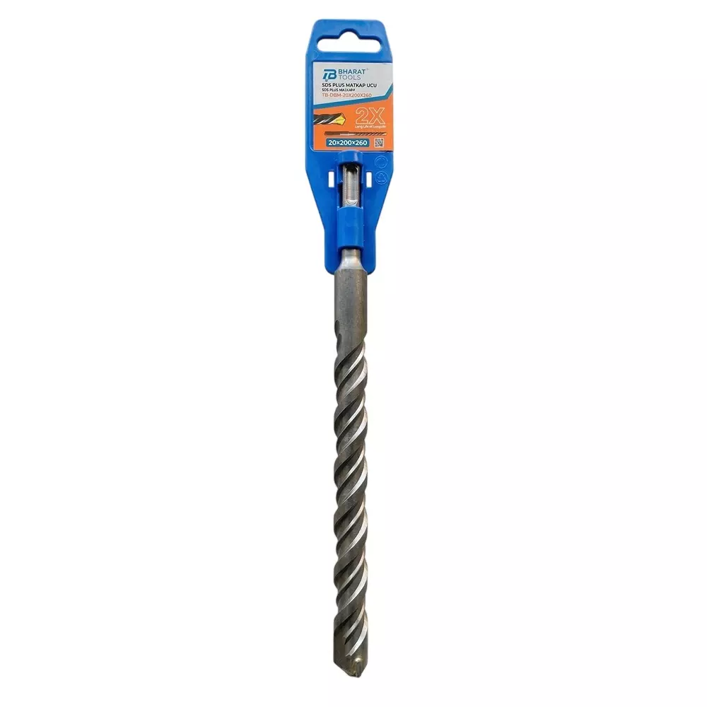 Bharat Tools SDS Plus Drill Bit 20 mm Diameter 260 mm Total Length Tungsten Carbide Minus Tip Spiral Flute