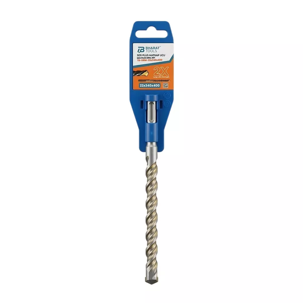 Bharat Tools SDS Plus Drill Bit 22 mm Diameter 400 mm Total Length Tungsten Carbide Minus Tip Spiral Flute