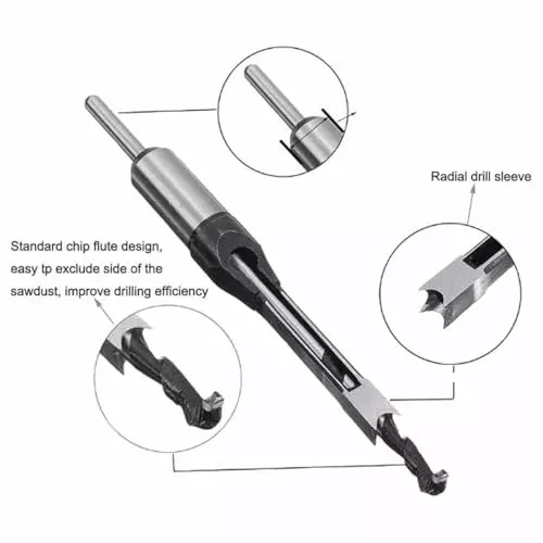 DY TOOLS Hole Drill Bit Metal 10 & 16 mm Cutting Dia Hole Saw Flute Square Shank (Pack of 2)