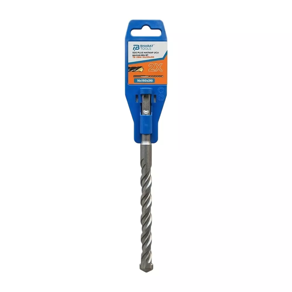 Bharat Tools SDS Plus Drill Bit 16 mm Diameter 210 mm Total Length Tungsten Carbide Minus Tip Spiral Flute