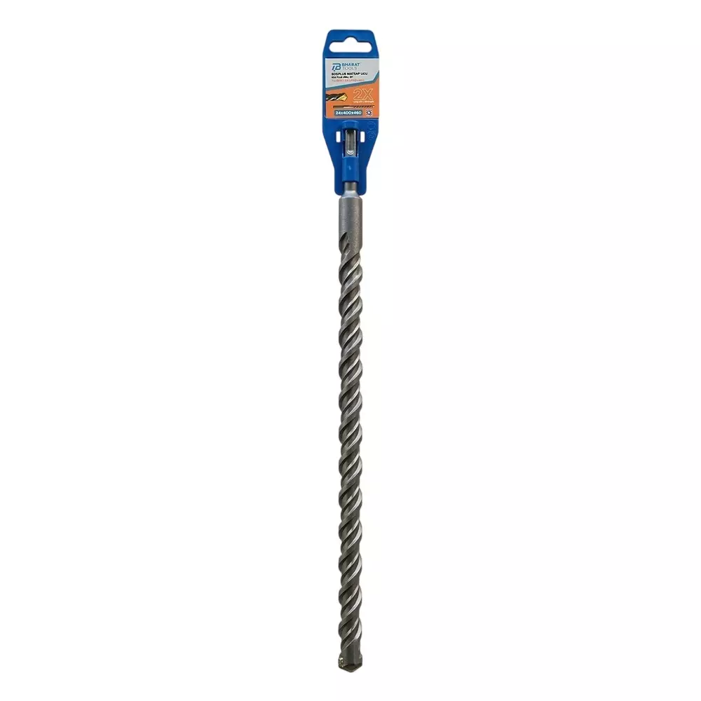 Bharat Tools SDS Plus Drill Bit 24 mm Diameter 460 mm Total Length Tungsten Carbide Minus Tip Spiral Flute