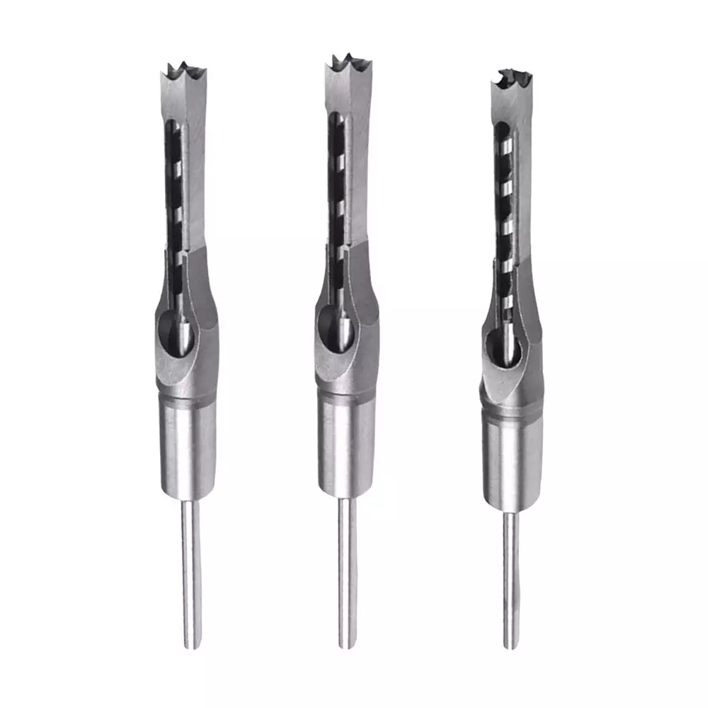 DY TOOLS Mortising Chisel Hole Drill Bit Carbon Steel 10 mm Cutting Dia Spiral Flute Straight Shank (Pack of 3)