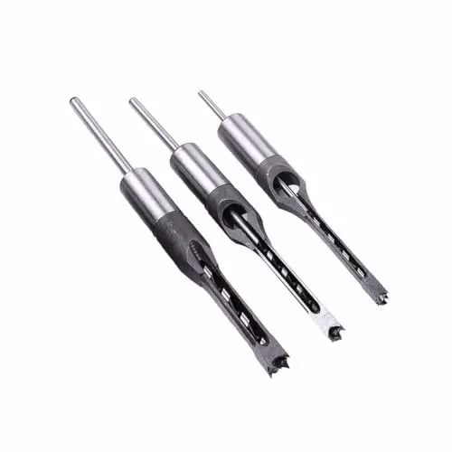 DY TOOLS Mortising Chisel Hole Drill Bit Carbon Steel 10 mm Cutting Dia Spiral Flute Straight Shank (Pack of 3)