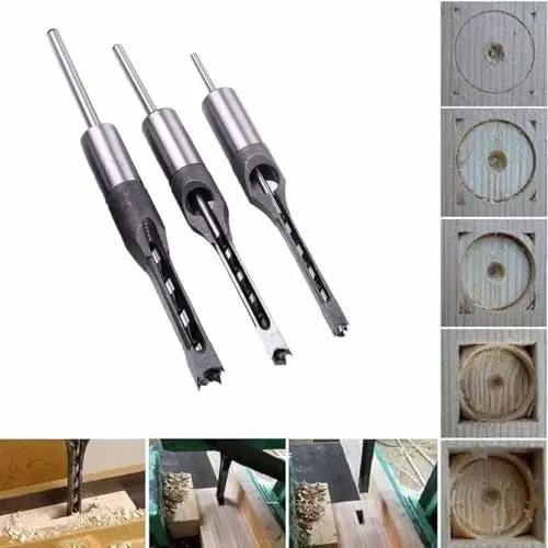 DY TOOLS Mortising Chisel Hole Drill Bit Carbon Steel 10 mm Cutting Dia Spiral Flute Straight Shank (Pack of 3)