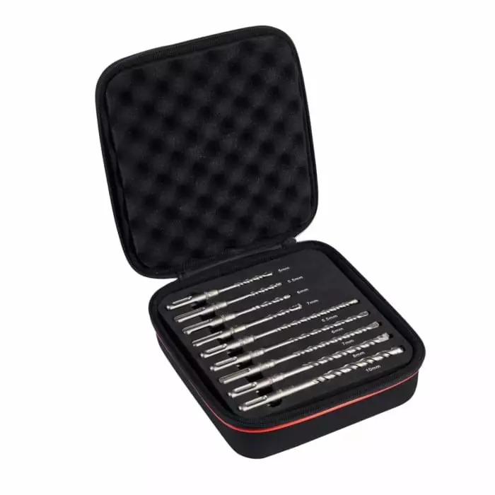 Starrett SDS Drill Bit Set for Stainless Steel Wood 10 mm Max 5 mm Min HSS Bits, KBPSK09