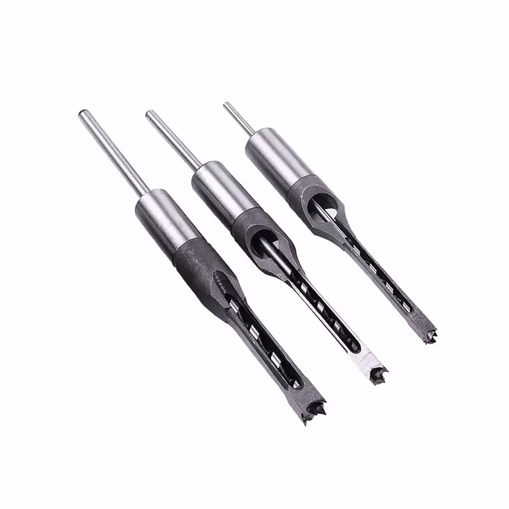 DY TOOLS Mortising Chisel Hole Drill Bit 10 mm Cutting Dia Spiral Flute Anti Rust High Hardness Straight Shank (Pack of 3)
