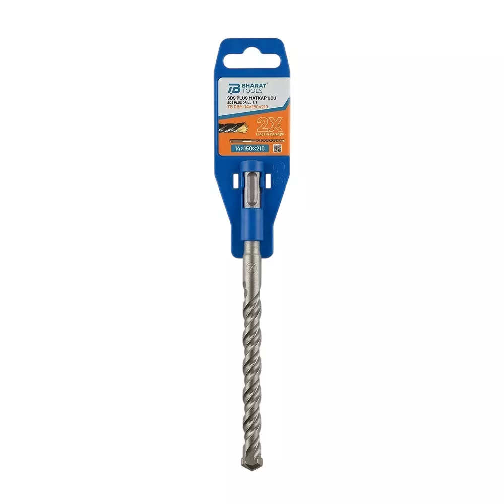 Bharat Tools SDS Plus Drill Bit 14 mm Diameter 210 mm Total Length Tungsten Carbide Minus Tip Spiral Flute
