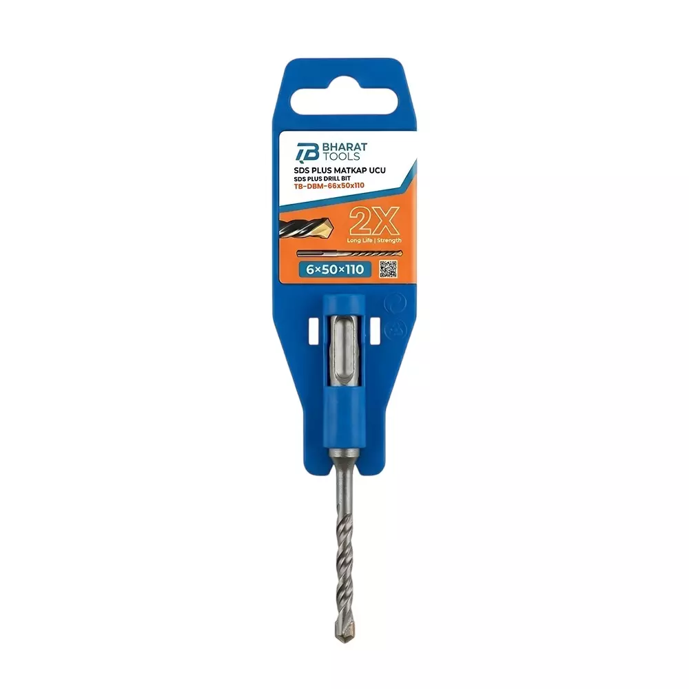 Bharat Tools SDS Plus Drill Bit 6 mm Diameter 100 mm Total Length Tungsten Carbide Minus Tip Spiral Flute