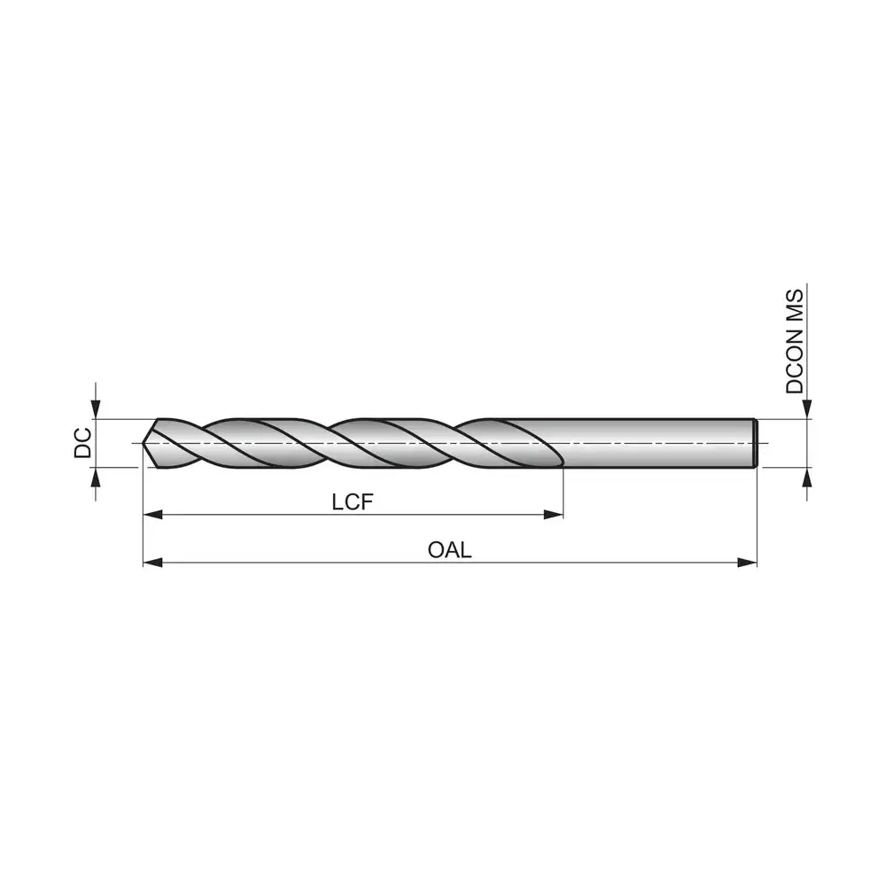 Dormer Pramet Jobber Drill High Speed Steel 5.16 mm Cutting Dia, A10013/64 (Pack of 10 Pcs)