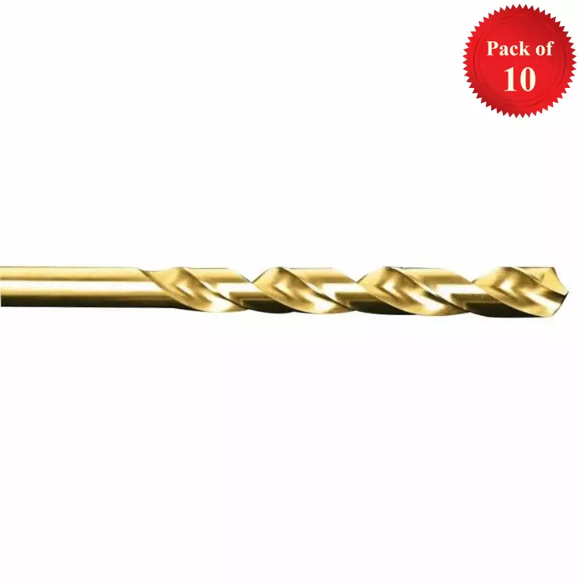 MIRANDA TOOLS HSS Drill Parallel Shank Gold Jobber Series (IS 5101 / DIN 338) M2 Grade, Size 17.50 mm (Pack of 10)