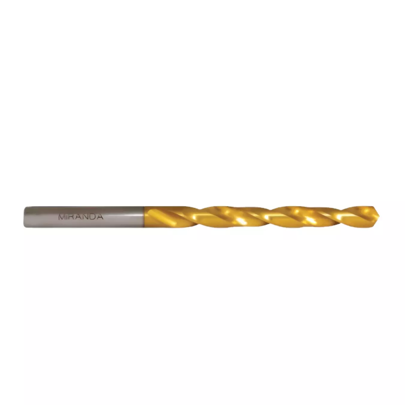 MIRANDA TOOLS HSS Drill Tin Coated Parallel Shank Jobber Series Type N 118° (IS 5101 / DIN 338), Size WG08 (Pack of 10)