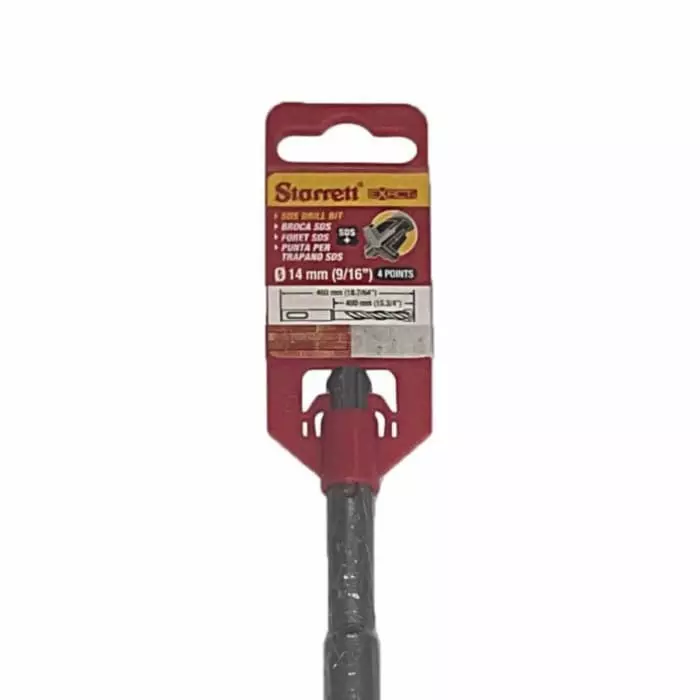 Starrett SDS Drill Set Series Carbide Tipped SDS Plus Drill Bit 14 mm Diameter 460 mm Overall, KBPX14E