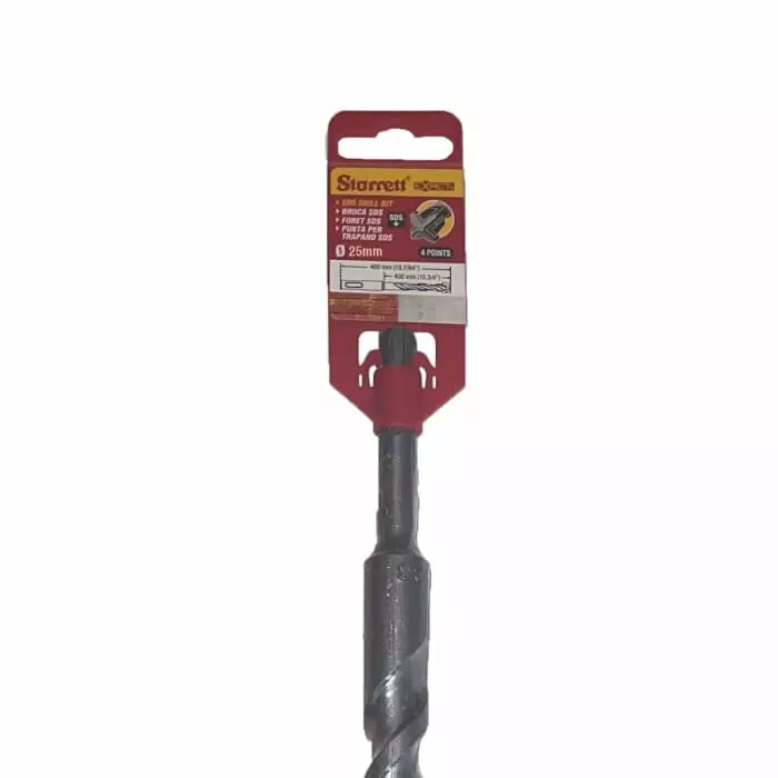 Starrett SDS Drill Set Series Carbide Tipped SDS Plus Drill Bit 25 mm Diameter 460 mm Overall, KBPX25E