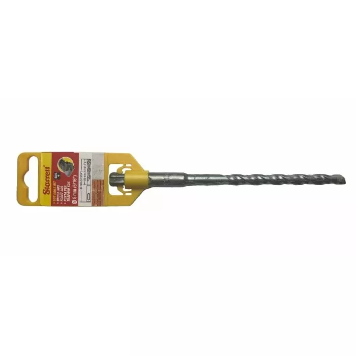 Starrett SDS Plus Series Carbide Tipped SDS Plus Drill Bit 8 mm Diameter 160 mm Overall, KBPS08B