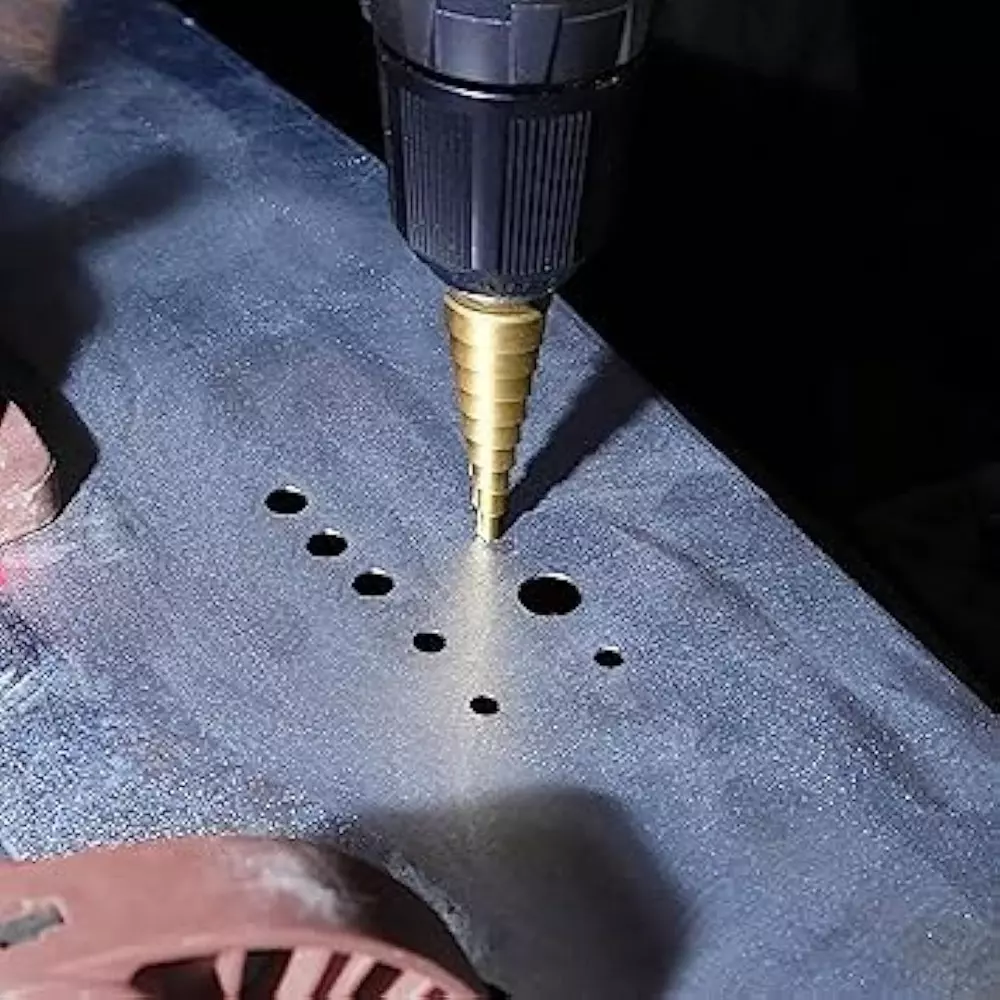 GENERIC HSS Steel Titanium Step Drill Bit 20 mm Hex Shank Cone Cutting Tool for Wood, Metal & Steel Drilling (4–12/20/32 mm) (Set of 3)