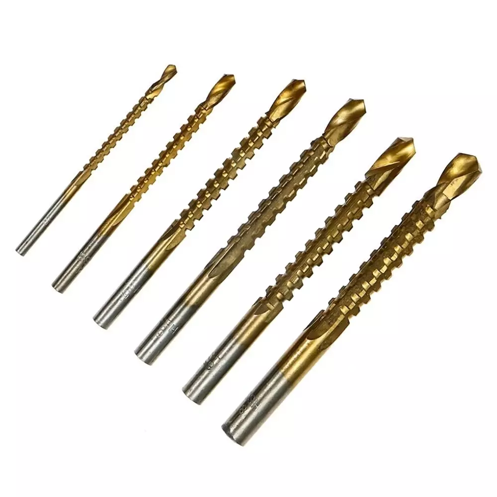 Jawsons High-Speed Flat Routing Drill Set Durable High Speed Steel 3-8 mm with Titanium Plating