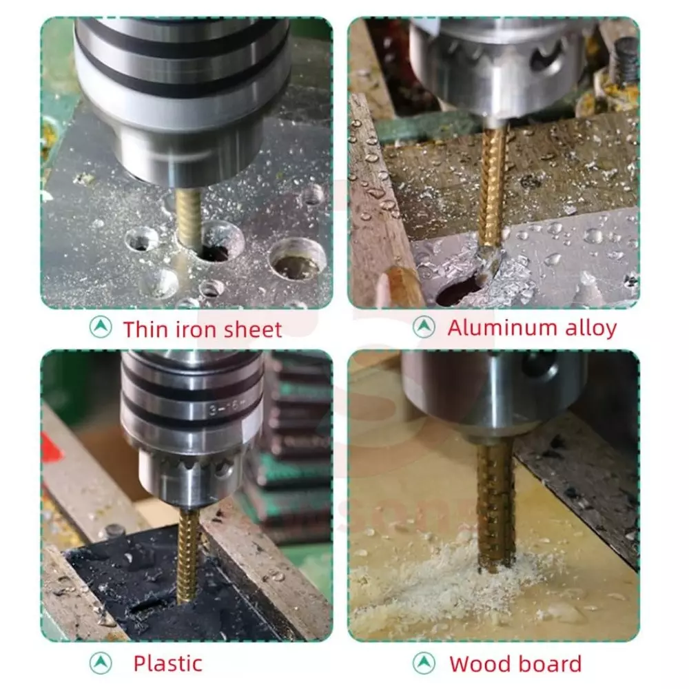 Jawsons High-Speed Flat Routing Drill Set Durable High Speed Steel 3-8 mm with Titanium Plating