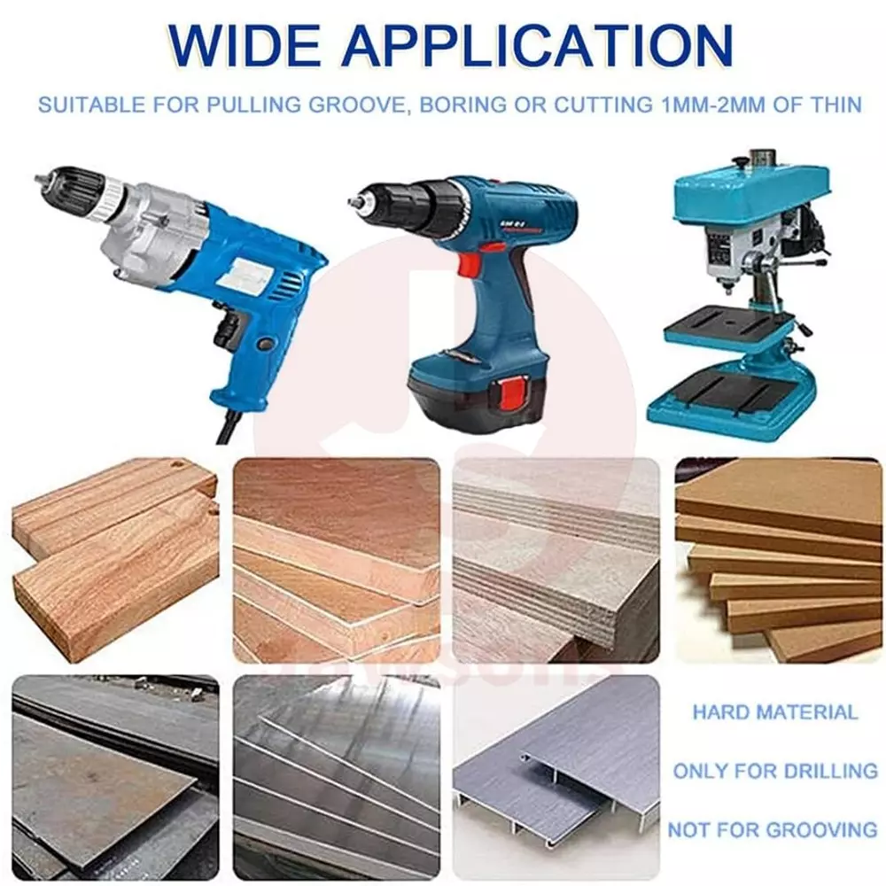 Jawsons High-Speed Flat Routing Drill Set Durable High Speed Steel 3-8 mm with Titanium Plating