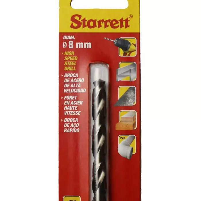 Starrett K bar Series HSS Twist Drill Bit 8 mm Diameter 117 mm Overall, KBAR080