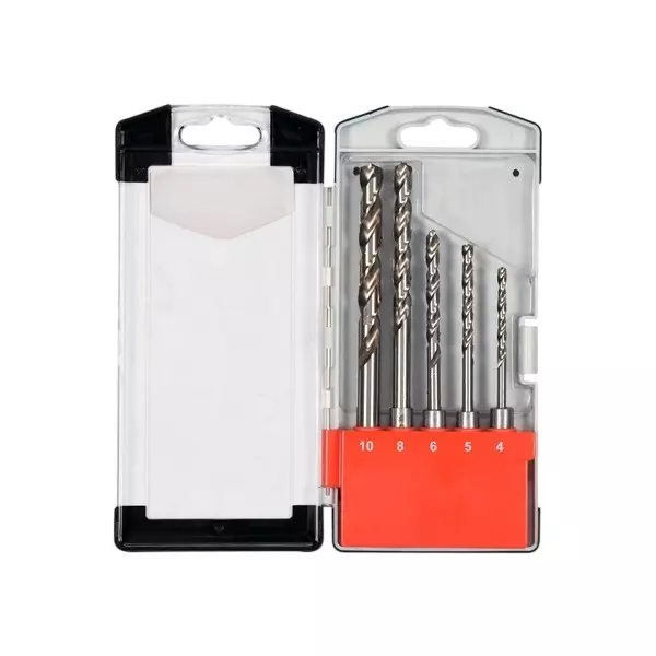 Yato 5 Pcs Twist Drill Set HSS 6542 Body Polished Finish and 4, 5, 6, 8, 10 mm Diameter, YT-40050