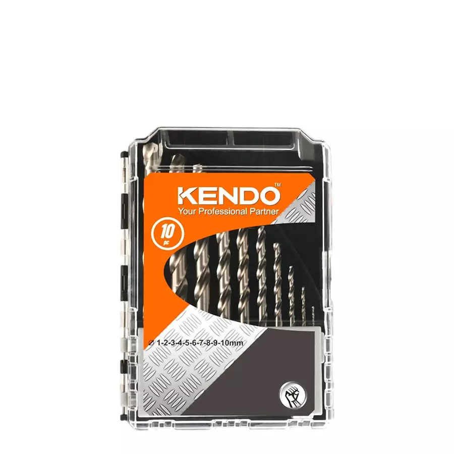 Kendo DIN 338 Fully Ground HSS Twist Drill Bit Set, 11603033 (Pack of 10 Pcs)