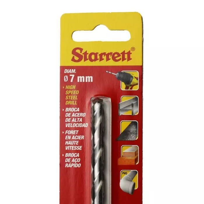Starrett K bar Series HSS Twist Drill Bit 7 mm Diameter 109 mm Overall, KBAR070