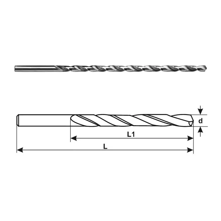 Indian Tools 6.6 mm Size HSS Twist Drill Parallel Shank Long Series M35 Grade