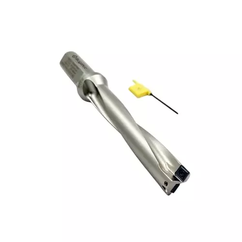 A.D INTERNATIONAL Indexable Insert U Drill Through Coolant 29.5 mm x 5D x 32 mm Weldon Shank with Free 10 Pcs Carbide Inserts, S8-HKTI-SMS1