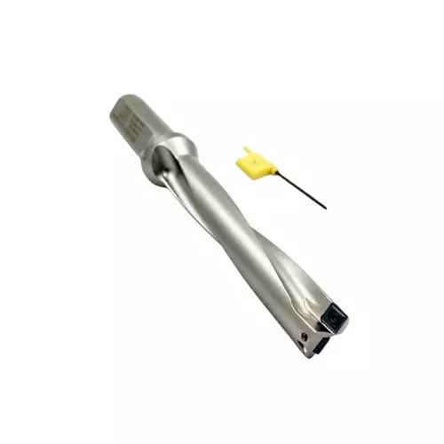 A.D INTERNATIONAL Indexable Insert U Drill Through Coolant 28 mm x 5D x 32 mm Weldon Shank with Free 10 Pcs Carbide Inserts, X8-LBCZ-SX8V