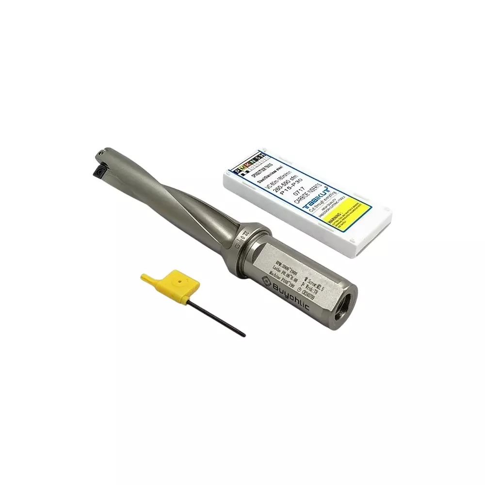 A.D INTERNATIONAL Indexable Insert U Drill 46.5 mm Dia. x 4D Drill Depth x 40 mm Weldon Shank Coolant Through Design and 10 Pcs Carbide Insert Free, KZ-SZ9X-9FBC
