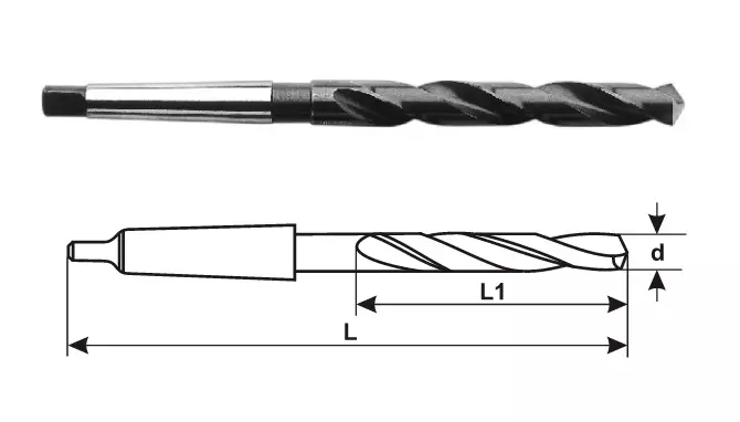 MIRANDA TOOLS Regular Taper Shank Twist Drill Size 43.5 mm