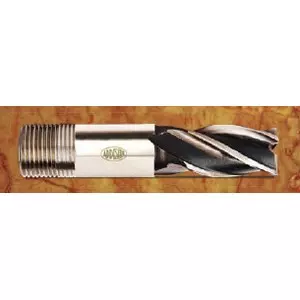 Addison HSS Long Series Screwed Shank End Mill, RH Helical Flute With RH Cutting (Dia 1 7/16 Inch)