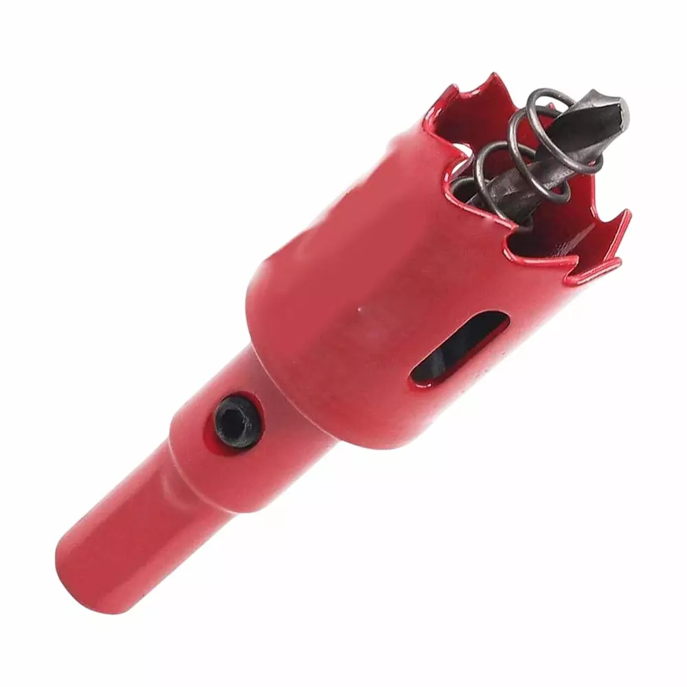 DY Tools Metal Hole Saw, Cornhole Board Drill Bit with Positive Rake Teeth Red High Speed Steel 22 mm Diameter