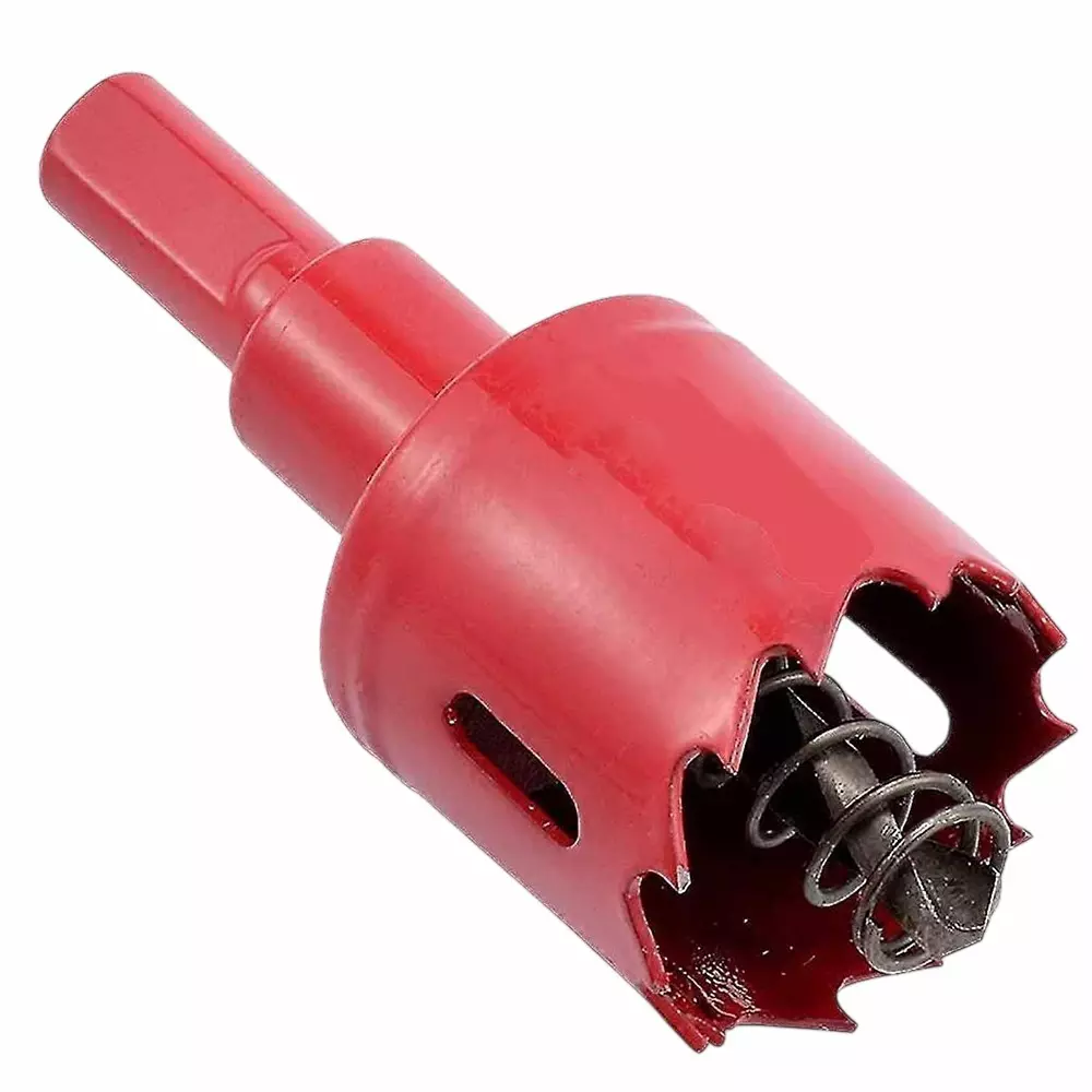 DY Tools Metal Hole Saw Cutter with High-Speed Teeth Red High Speed Steel 32 mm Diameter Classic Style