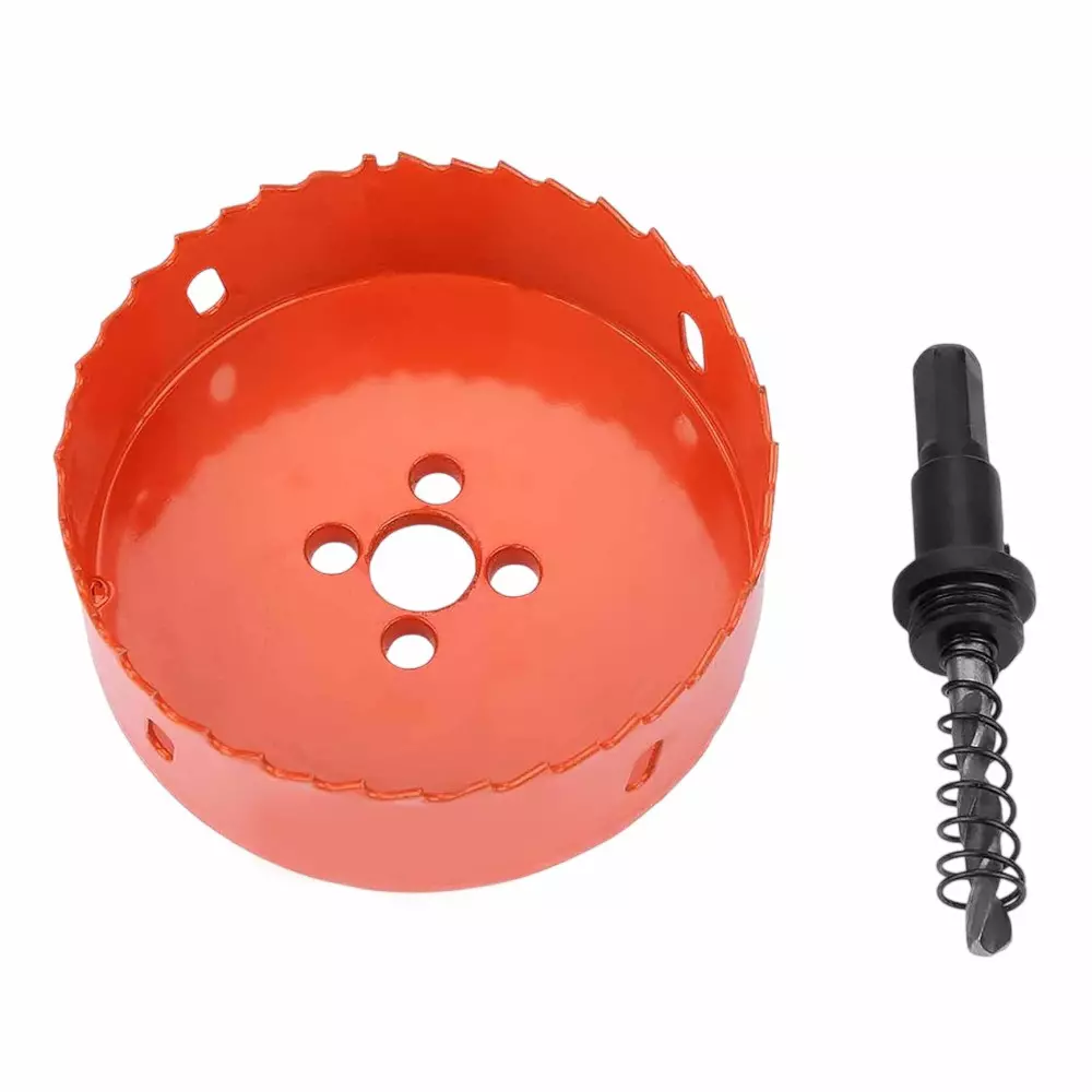DY Tools Metal Hole Saw M42 Thread Size Red High Speed Steel 95 mm Diameter