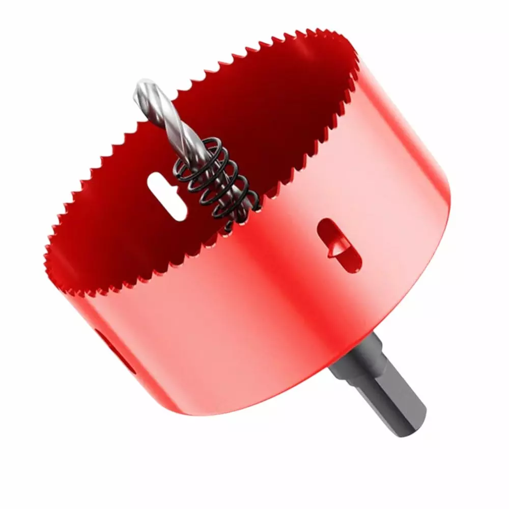 DY Tools Metal Hole Saw Red High Speed Steel 70 mm Diameter Classic Style
