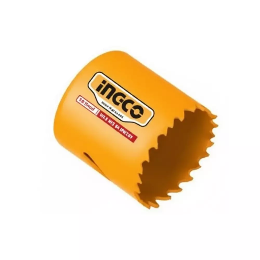 Ingco Hss Bi-Metal Hole Saw 57 mm (2-1/4 inch) Diameter 38 mm (11/2 inch) Cutting Depth Veriable Teeth 4/6, HSB10571