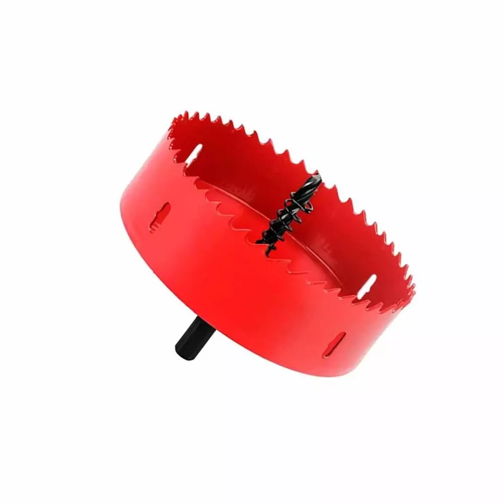 dy-tools-metal-hole-saw-with-arbor-mandrel-red-high-speed-steel-95-mm