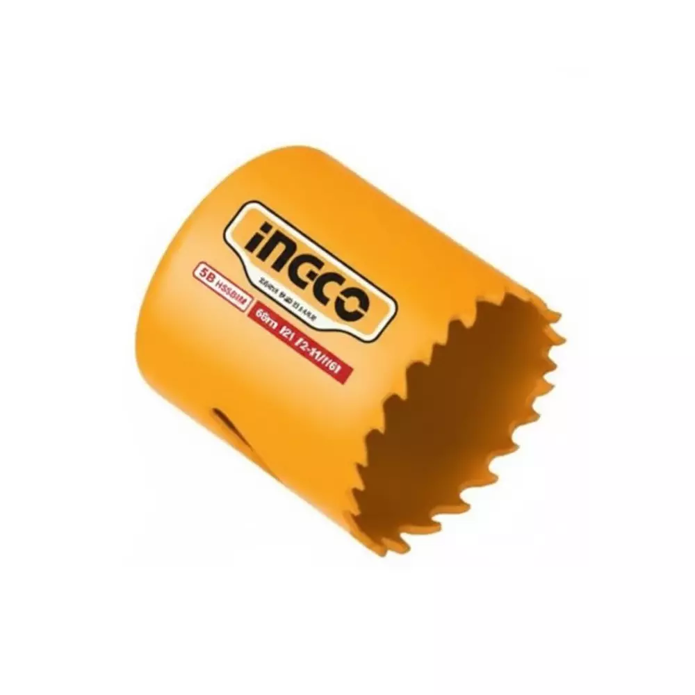 Ingco Hss Bi-Metal Hole Saw 68 mm (2-11/16 inch) Diameter 38 mm (11/2 inch) Cutting Depth Veriable Teeth 4/6, HSB10681