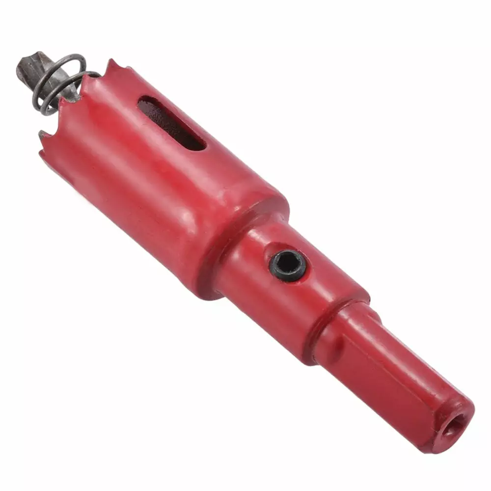 DY Tools Metal Hole Saw Drill Bit Cornhole Panel with Positive Rake Teeth Red High Speed Steel 18 mm Diameter
