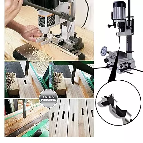 YADAV Mortise Square Hole Saw Auger Drill Bit Chisel Set Woodworking (6 mm, 8 mm, 9.5 mm, 12.7 mm) (Set of 4)