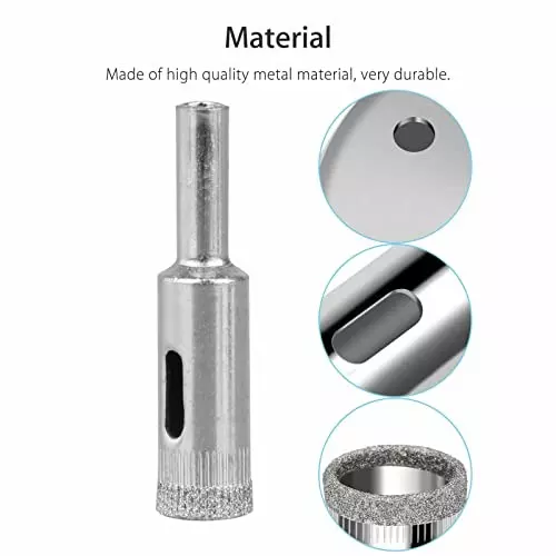 YADAV Diamond Tipped Glass Hole Saw Drill Bit Set for Tile & Marble (Set of 10)