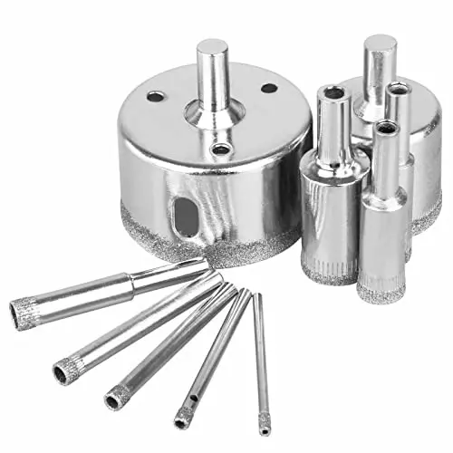 YADAV Diamond Tipped Glass Hole Saw Drill Bit Set for Tile & Marble (Set of 10)