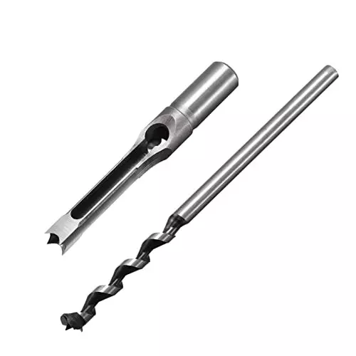 YADAV Square Mortise Chisel Hole Saw Drill Bit for Wood with Twist Drill 15 x 10 x 5 cm