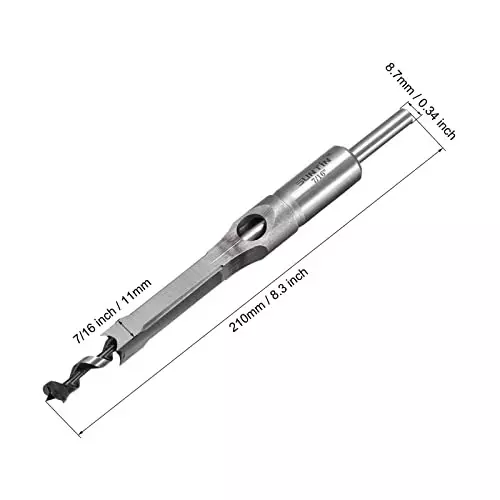YADAV Square Mortise Chisel Hole Saw Drill Bit for Wood with Twist Drill 15 x 10 x 5 cm