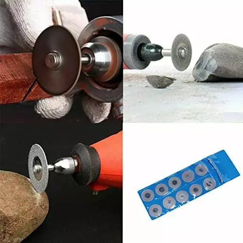 YADAV Diamond Cutting Wheel Saw Blades 25 mm 10 Pcs Cut Off Discs Set for Rotary Tool, Cutting Wood, Plastics, Laminates, Aluminium, Metals, Stones & Jade
