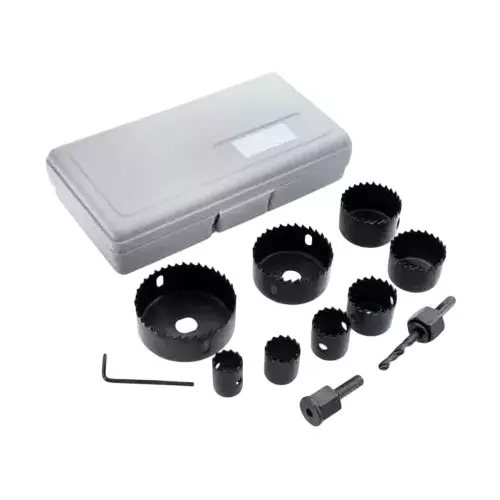 KARTCITY Hole Saw Cutting Set 19-64 mm Metal Black For Wood Cutter (Pack of 11)