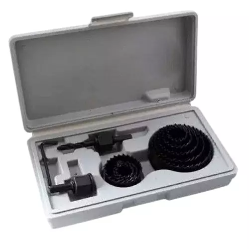 Kshivi Hole saw Cutter Set 19-64 Stainless Steel Black For Wood, Steel, Plastic, Wall, BHS:010 (Pack of 11)