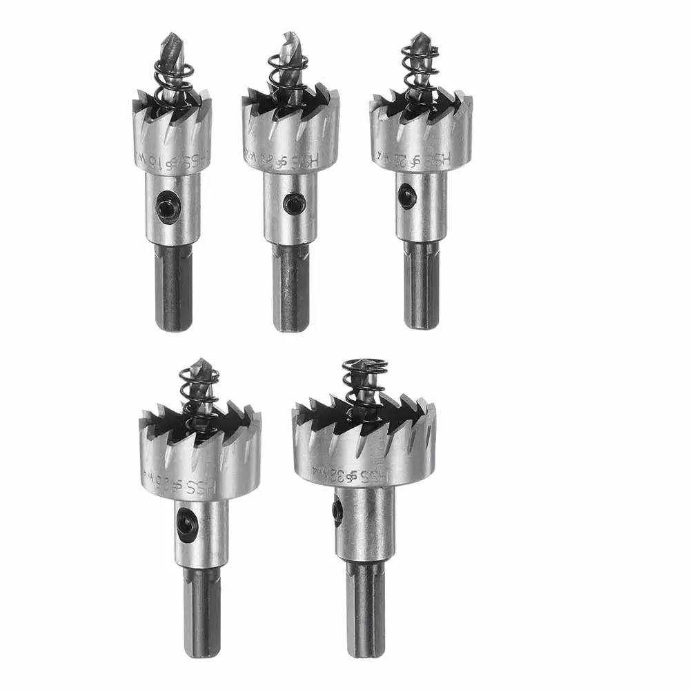 Veltrix 5 Pcs HSS Hole Saw Cutter Drill Bits Set High Speed Steel (16 to 32 mm) Size